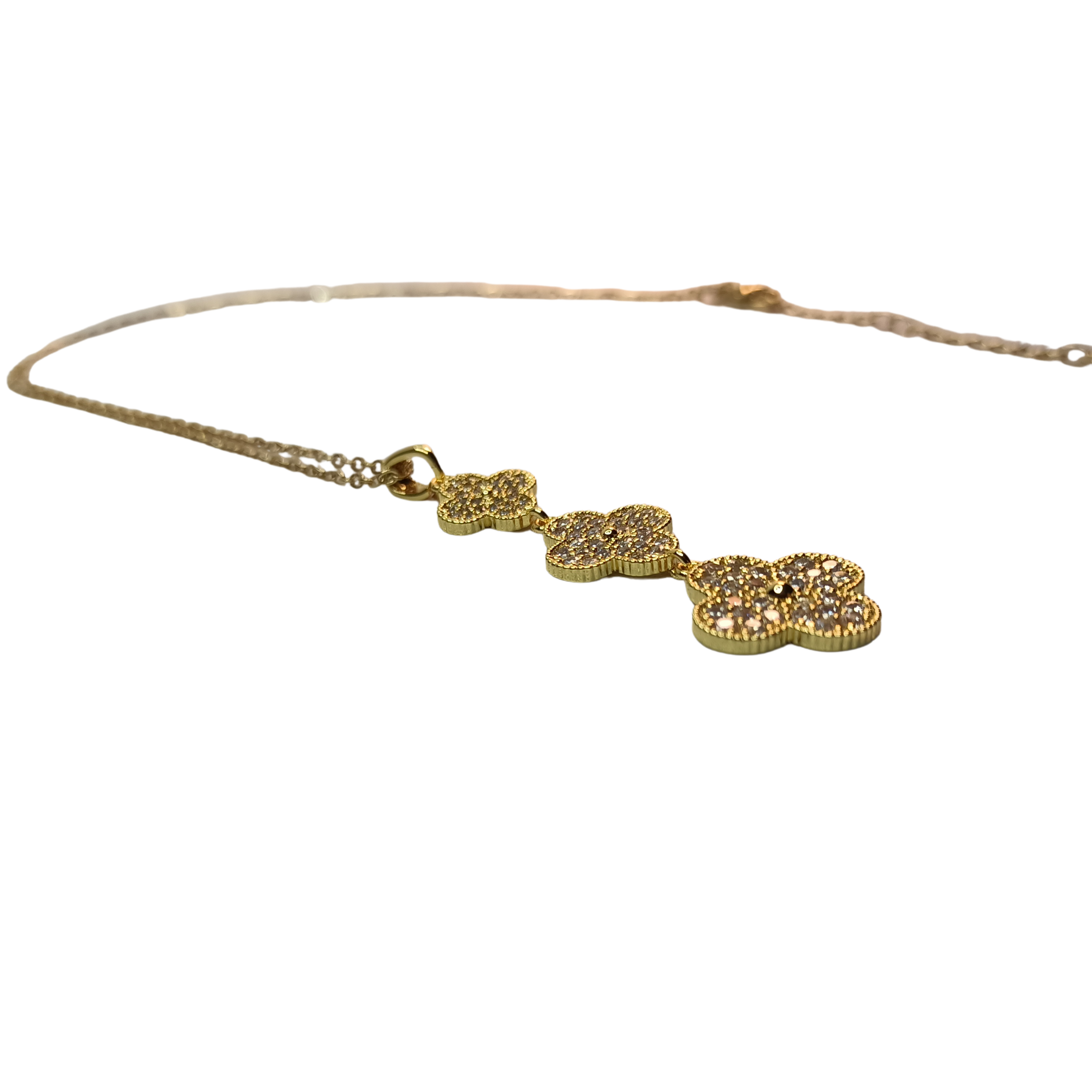 Yonca Model Gold Çelik Kolye