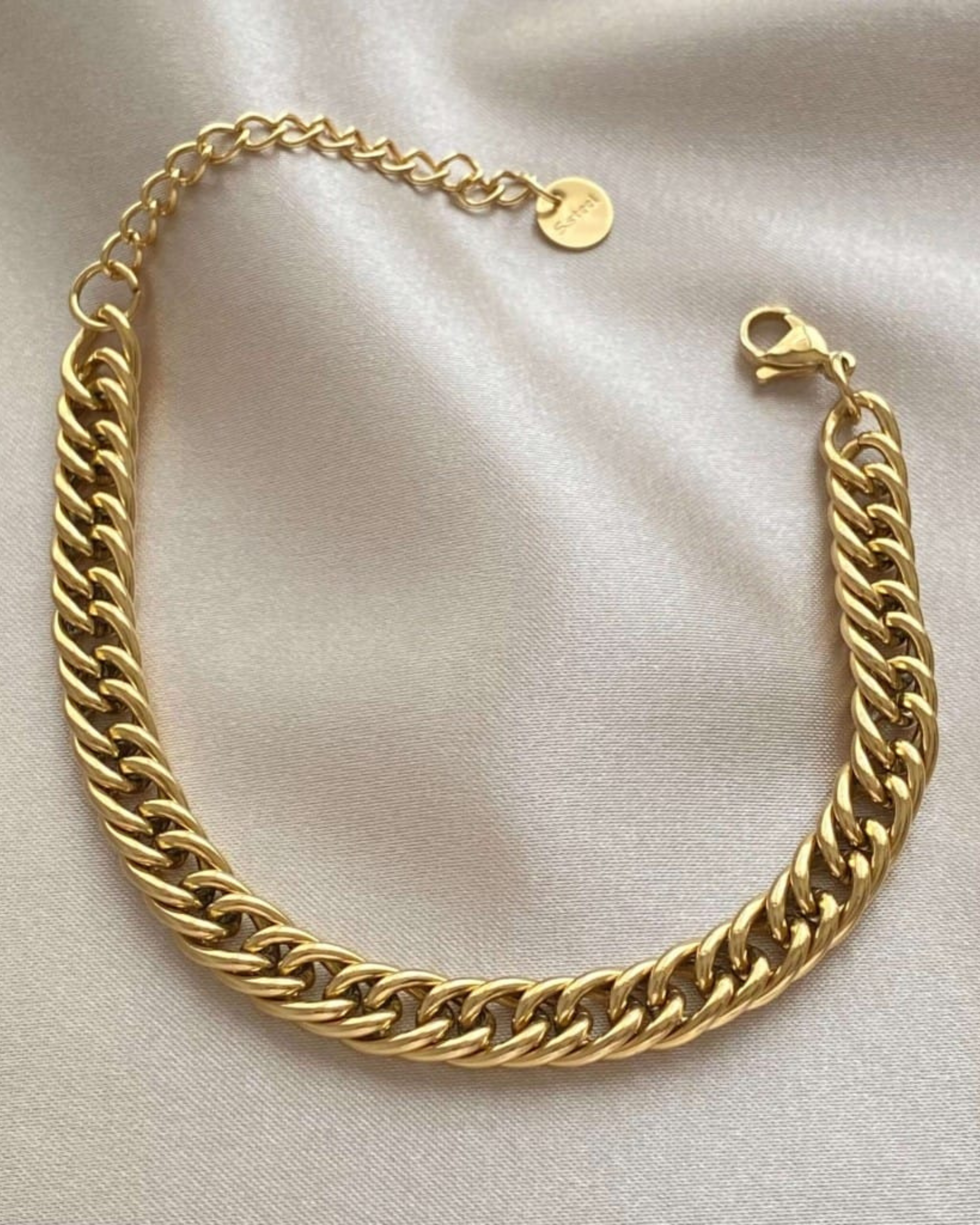 Birinci Kalite Zincir Çelik Gold Bileklik