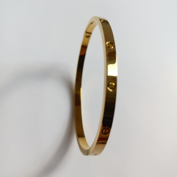 İnce Paslanmaz Cartier Gold Çelik Kelepçe