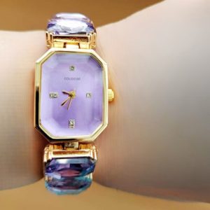 Lila Taşlı Lüks Kadın Kol Saati