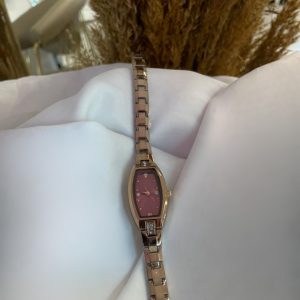 Bronz Kahve Kordon Minimal Taşlı Bordo Kadran Kadın Kol Saati